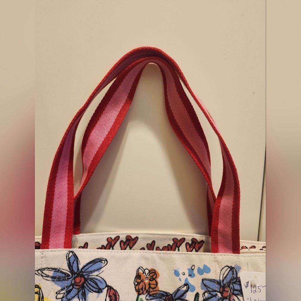 NWT Brighton "Love Tweet" Large Canvas Tote Bag Retail $125 - Picture 5 of 9